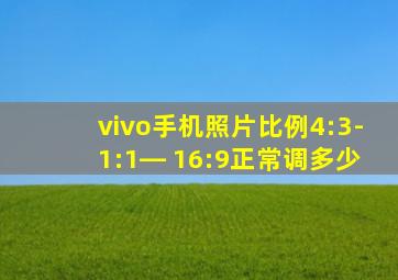 vivo手机照片比例4:3-1:1― 16:9正常调多少